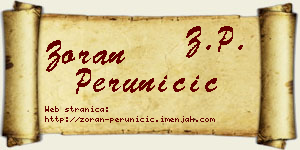 Zoran Peruničić vizit kartica